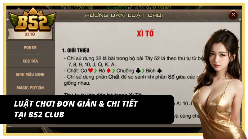 Luật chơi đơn giản và vô cùng chi tiết tại B52 Club